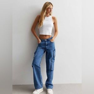NWOT Love, Fire Cargo Y2K Loose Jeans